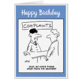 Man komt in het klachtenbureau over het weer (Voorkant)