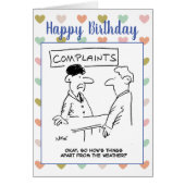 Man komt in het klachtenbureau over het weer (Voorkant)