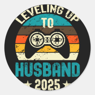 Man komt op een hoger niveau als echtgenoot 2025 t ronde sticker