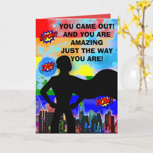 Man komt uit superheld Kaart (Gele Bloem)