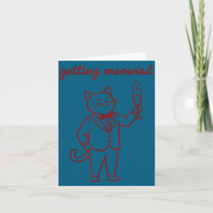 Man krijgt meowied grappige kat huwelijksbruid bru kaart