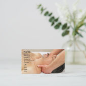 Man krijgt nekmassage visitekaartje (Staand voorkant)