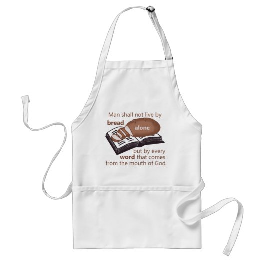 Man leeft niet van Bread Alone Apron Standaard Schort (Voorkant)