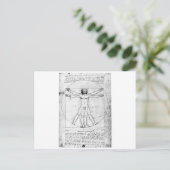 Man Leondardo Da Vinci Proportie Briefkaart (Staand voorkant)