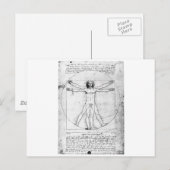Man Leondardo Da Vinci Proportie Briefkaart (Voorkant / Achterkant)
