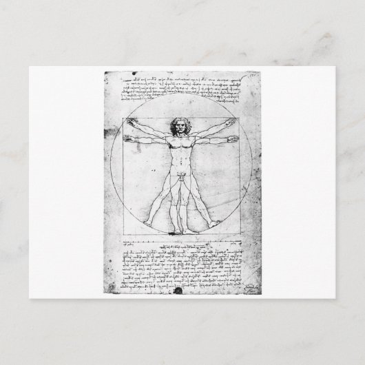 Man Leondardo Da Vinci Proportie Briefkaart (Voorkant)