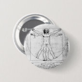 Man Leondardo Da Vinci Proportie Ronde Button 5,7 Cm (Voorkant /achterkant)