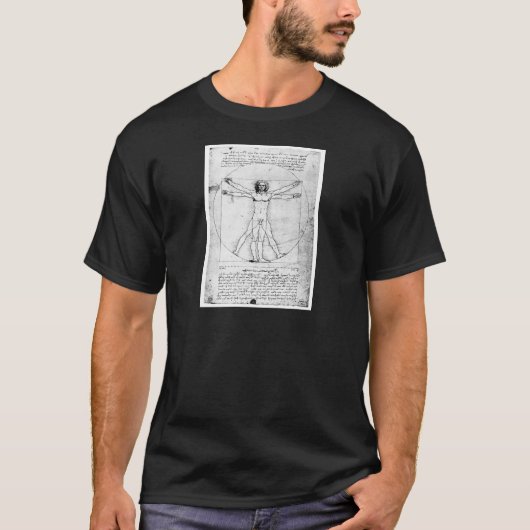 Man Leondardo Da Vinci Proportie T-shirt (Voorkant)
