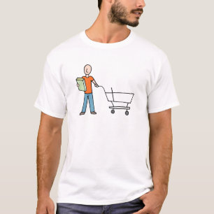 Man Lezen Etiket Grocery Cart T-shirt