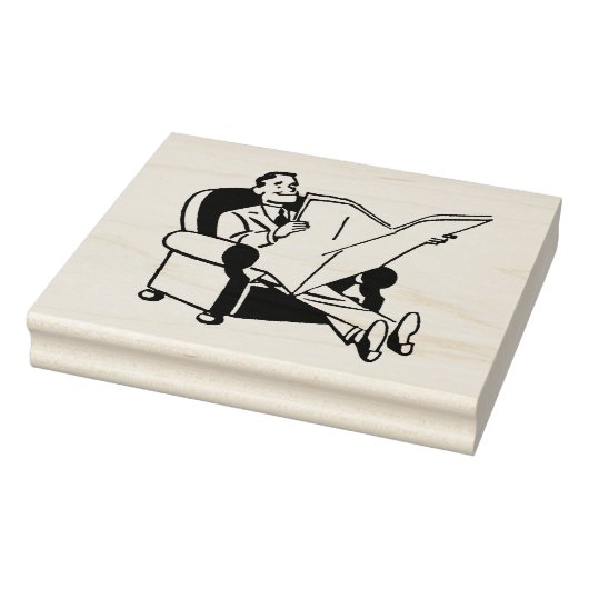 Man lezen Krantenkrant Rubber Kunststempel Rubberstempel (Stempel)
