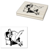 Man lezen Krantenkrant Rubber Kunststempel Rubberstempel (Gestempeld)