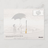 Man lezen onder paraplu in het dode Zee Briefkaart (Achterkant)