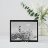 Man Loading Hay Briefkaart (Staand voorkant)
