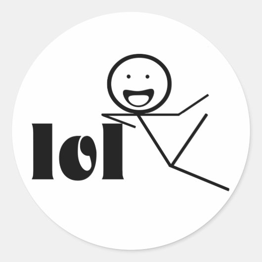 man lol stick ronde sticker (Voorkant)