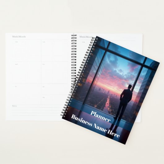 Man Looking Out Window Text Scheduling Projects 1 Planner (Display)