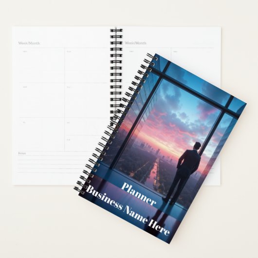 Man Looking Out Window Text Scheduling Projects 2 Planner (Display)