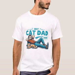 Man Loungen met Relaxed Cat T-shirt