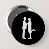 Man Love Ronde Button 4,0 Cm (Voorkant /achterkant)