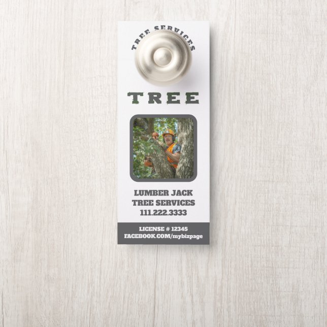 *~* Man Lumber Jack QR Tree Services Door Deurhanger (Op knop)