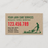 Man maaien gras garen zorg tuinieren landschap visitekaartje (Voorkant)