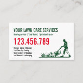 Man maaien gras garen zorg tuinieren landschap visitekaartje (Voorkant)