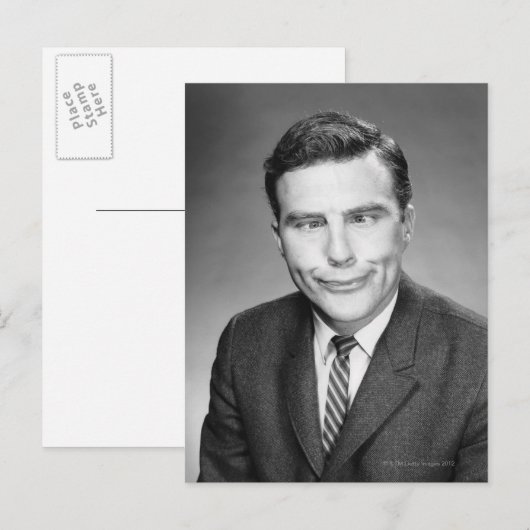 Man maakt gezicht briefkaart (Voorkant / Achterkant)