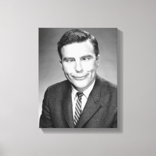 Man maakt gezicht canvas afdruk