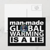 Man-Made Global Warming is een leugen Briefkaart (Voorkant / Achterkant)