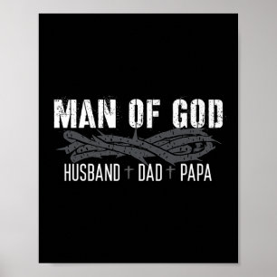 Man Man Van God Christelijke Papa Vader Verjaardag Poster
