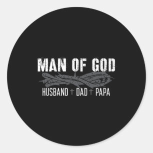 Man Man Van God Christelijke Vader Vader Verjaarda Ronde Sticker