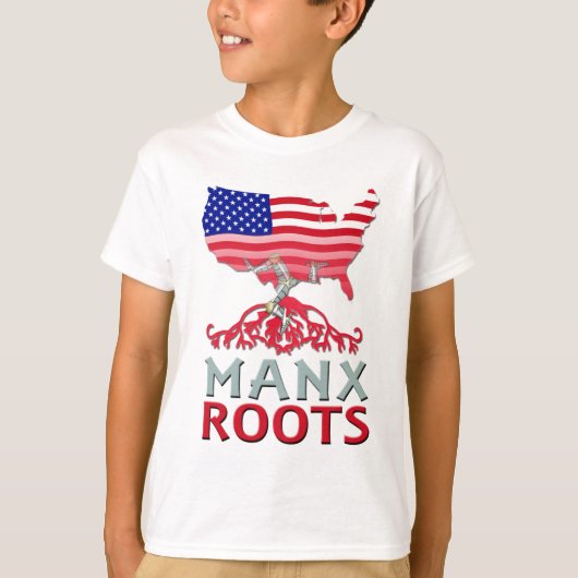 Man Manx Amerikaans Kinder T-shirt (Voorkant)