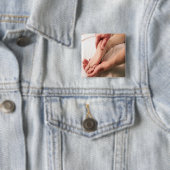 Man Massaging Male Foot Vierkante Button 5,1 Cm (In situ)