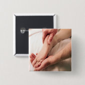 Man Massaging Male Foot Vierkante Button 5,1 Cm (Voorkant /achterkant)