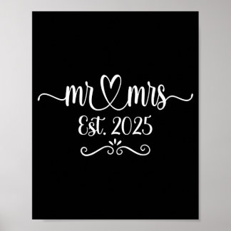 Man meneer en mevrouw est 2025 getrouwd echtgenoot poster