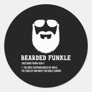 Man Mens Baard Oom Papa Baard Oudoom Grappig Oom Ronde Sticker