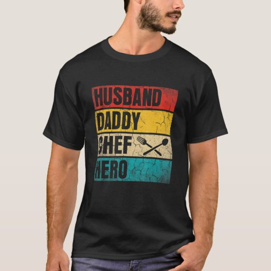 Man Mens Echtgenoot Papa Chef Held Vaderdag Vader T-shirt (Voorkant)