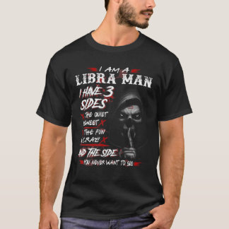 Man met 3 zides Funny Birthday Gift Libra T-shirt