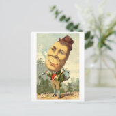 Man met aardappelgelaat  eigenaardigheid briefkaart (Staand voorkant)