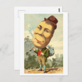 Man met aardappelgelaat  eigenaardigheid briefkaart (Voorkant / Achterkant)