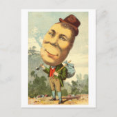 Man met aardappelgelaat  eigenaardigheid briefkaart (Voorkant)