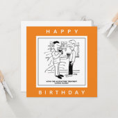 Man met Acupunctie Behandeling in Pub Cartoon Kaart (Voorkant / Achterkant in situ)