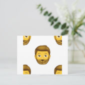 man met baard emoji briefkaart (Staand voorkant)