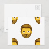 man met baard emoji briefkaart (Voorkant / Achterkant)