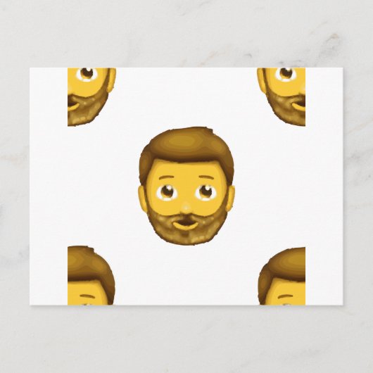 man met baard emoji briefkaart (Voorkant)