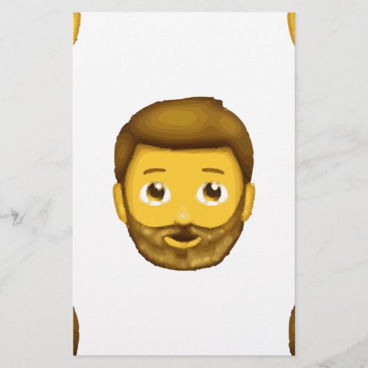 man met baard emoji briefpapier (Voorkant)