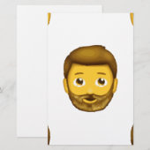 man met baard emoji briefpapier (Voorkant / Achterkant)