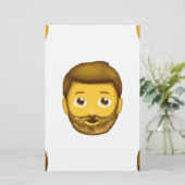 man met baard emoji briefpapier (Staand voorkant)