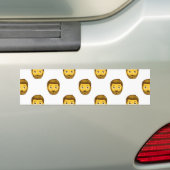 man met baard emoji bumpersticker (Op auto)