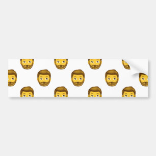 man met baard emoji bumpersticker