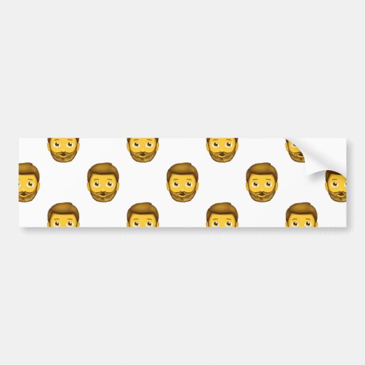 man met baard emoji bumpersticker (Voorkant)